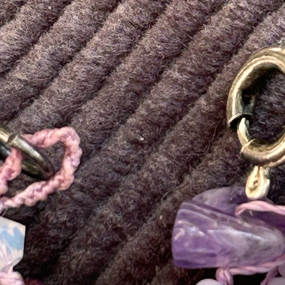 Amethyst, pearl cascading, tiered, necklace, - Picture 4 of 11
